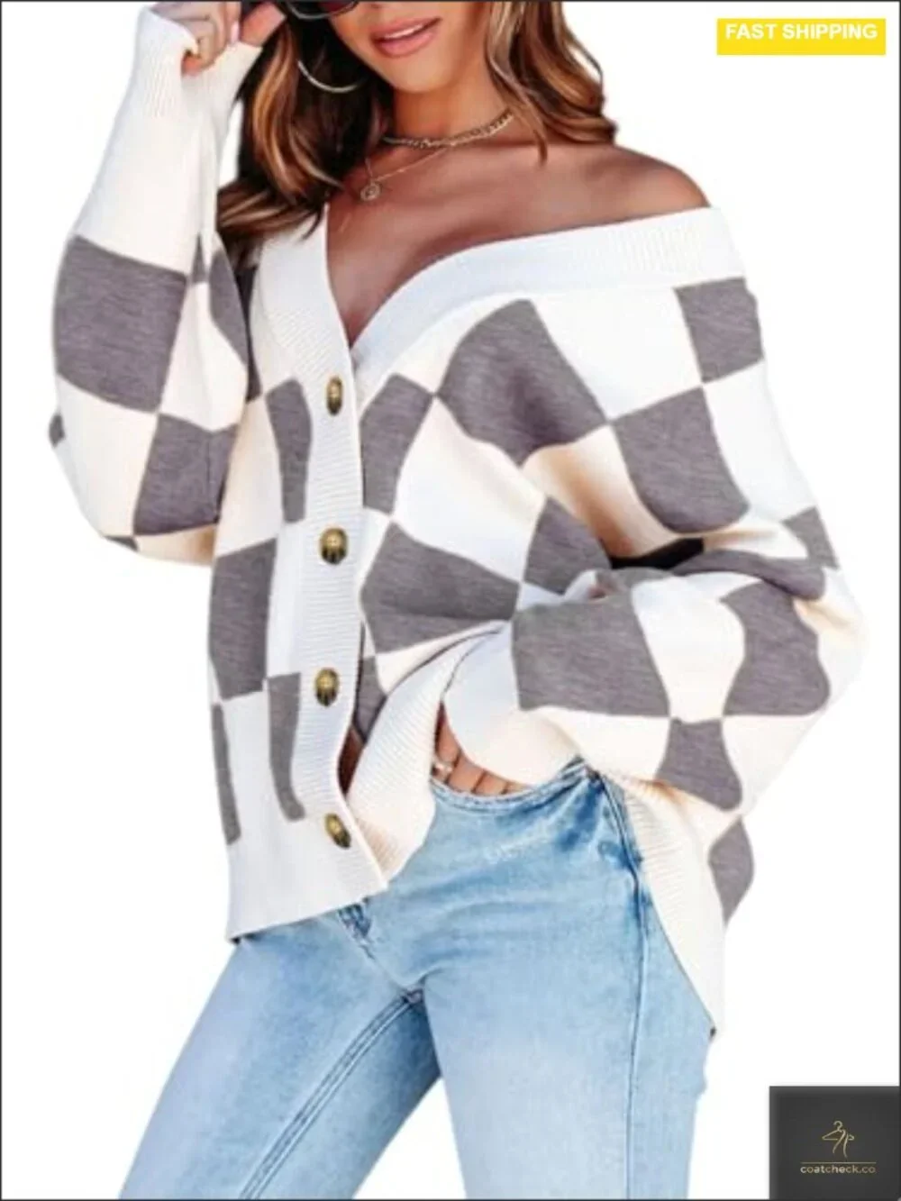 V Neck Button Down Cable Knit Cardigan Sweater